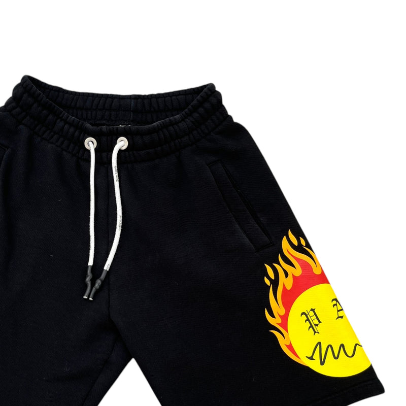Men's X Smiley Burning Head Logo Shorts Black Size S / W30
