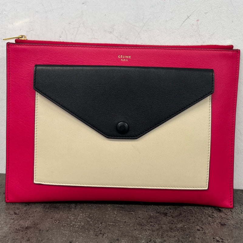 Women's Envelope Zip Clutch Pink