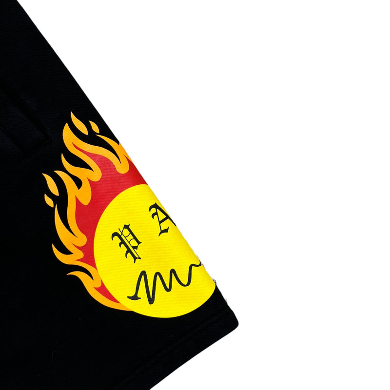 Men's X Smiley Burning Head Logo Shorts Black Size S / W30