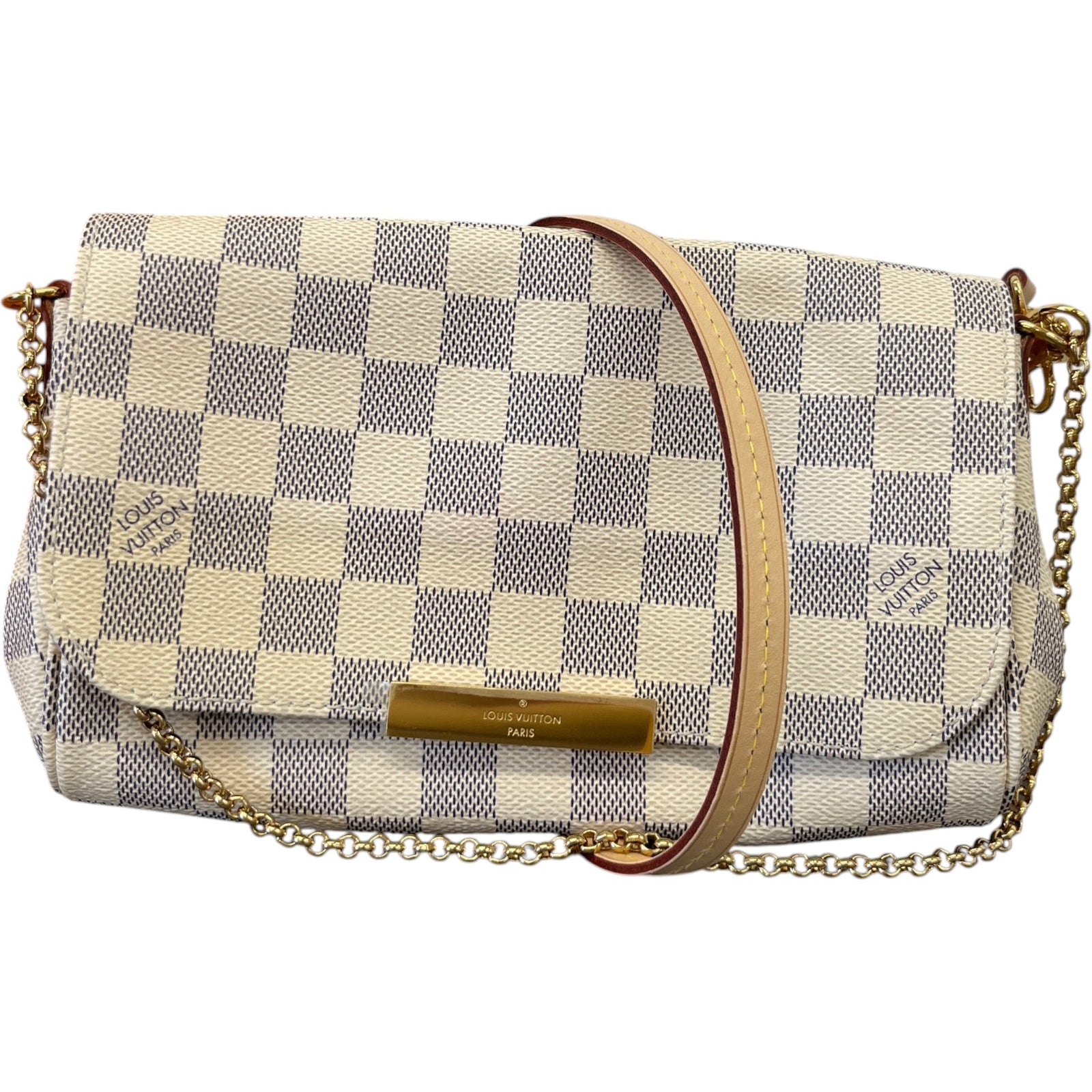 Women's Damier Azur Favorite MM Clutch Cream - Photo 1
