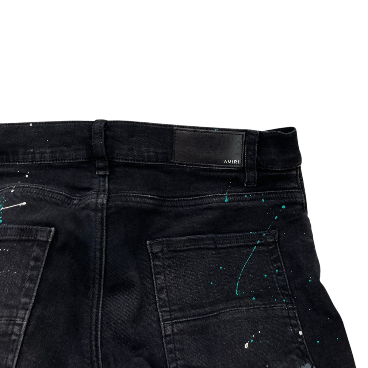 Men's Distressed Paint Splatter Jeans Black Size W29 - Photo 7