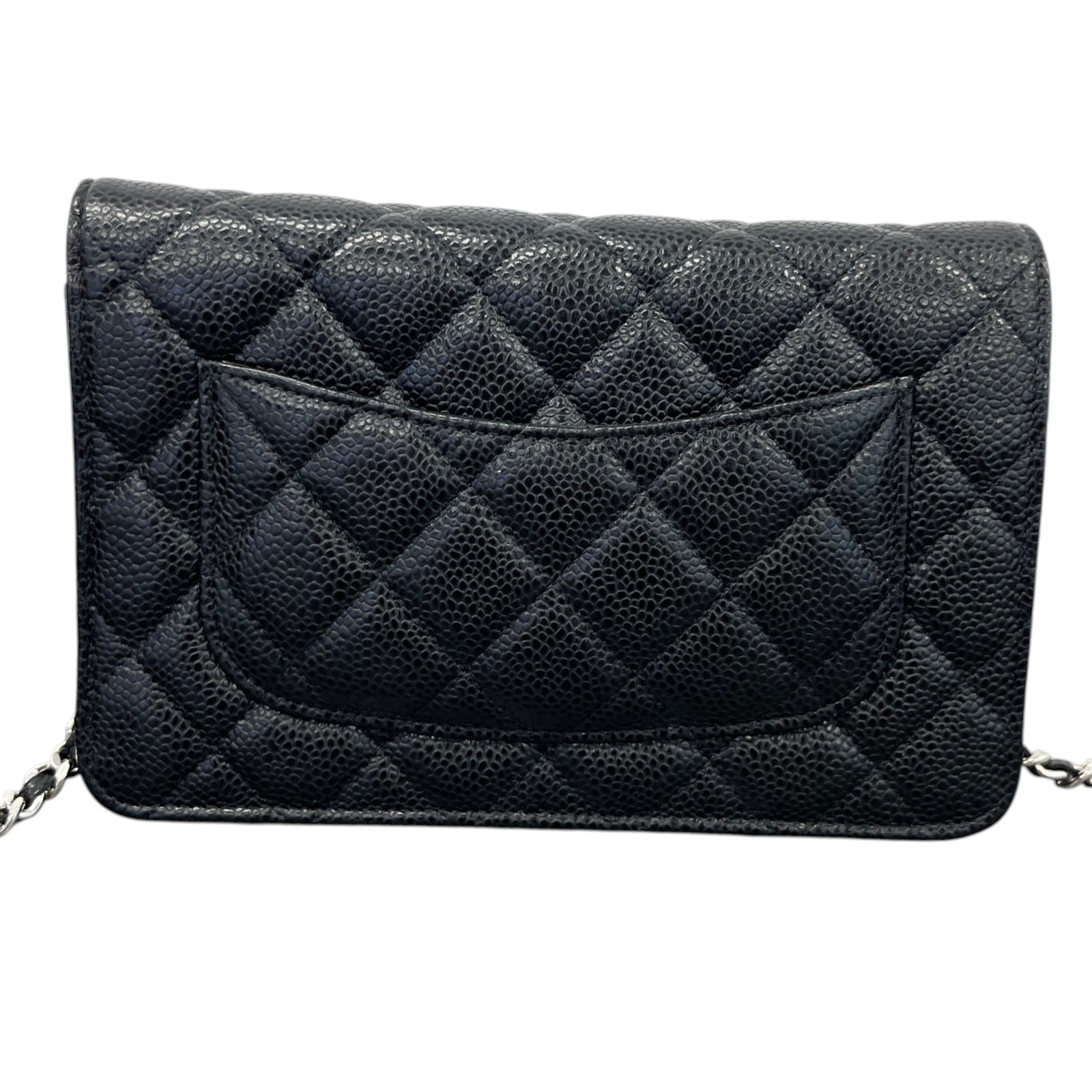 Women's Caviar Quilted Classic Wallet On Chain Crossbody Bag Black - Photo 3