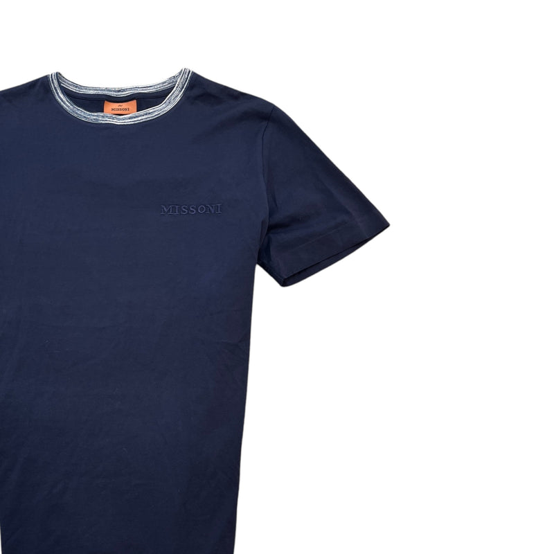 Men's Embroidered Logo T-Shirt Navy Size M