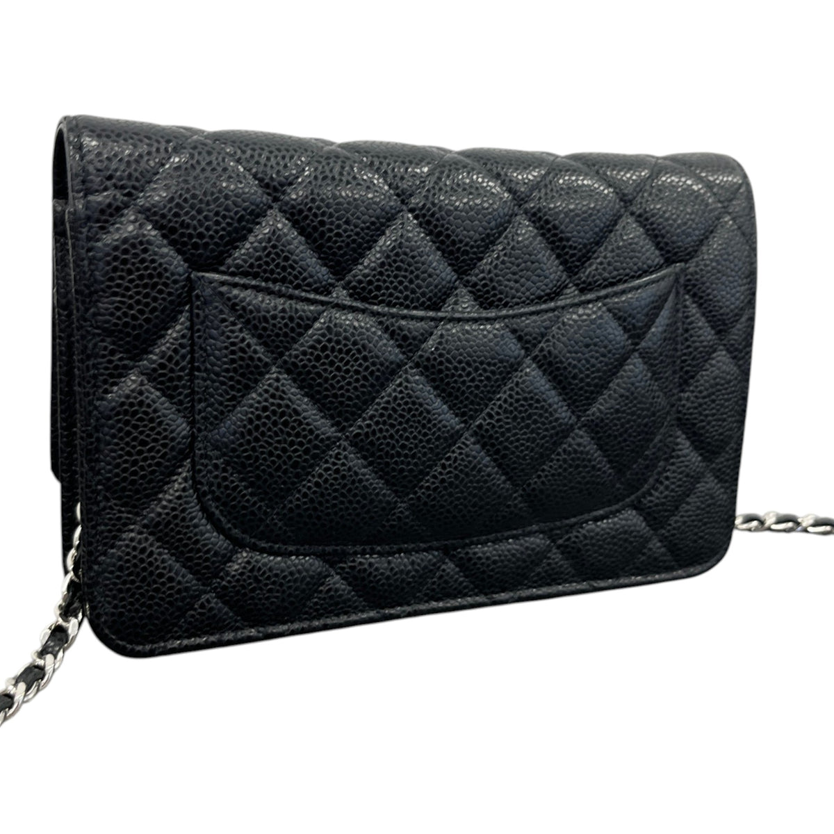 Women's Caviar Quilted Classic Wallet On Chain Crossbody Bag Black - Photo 8