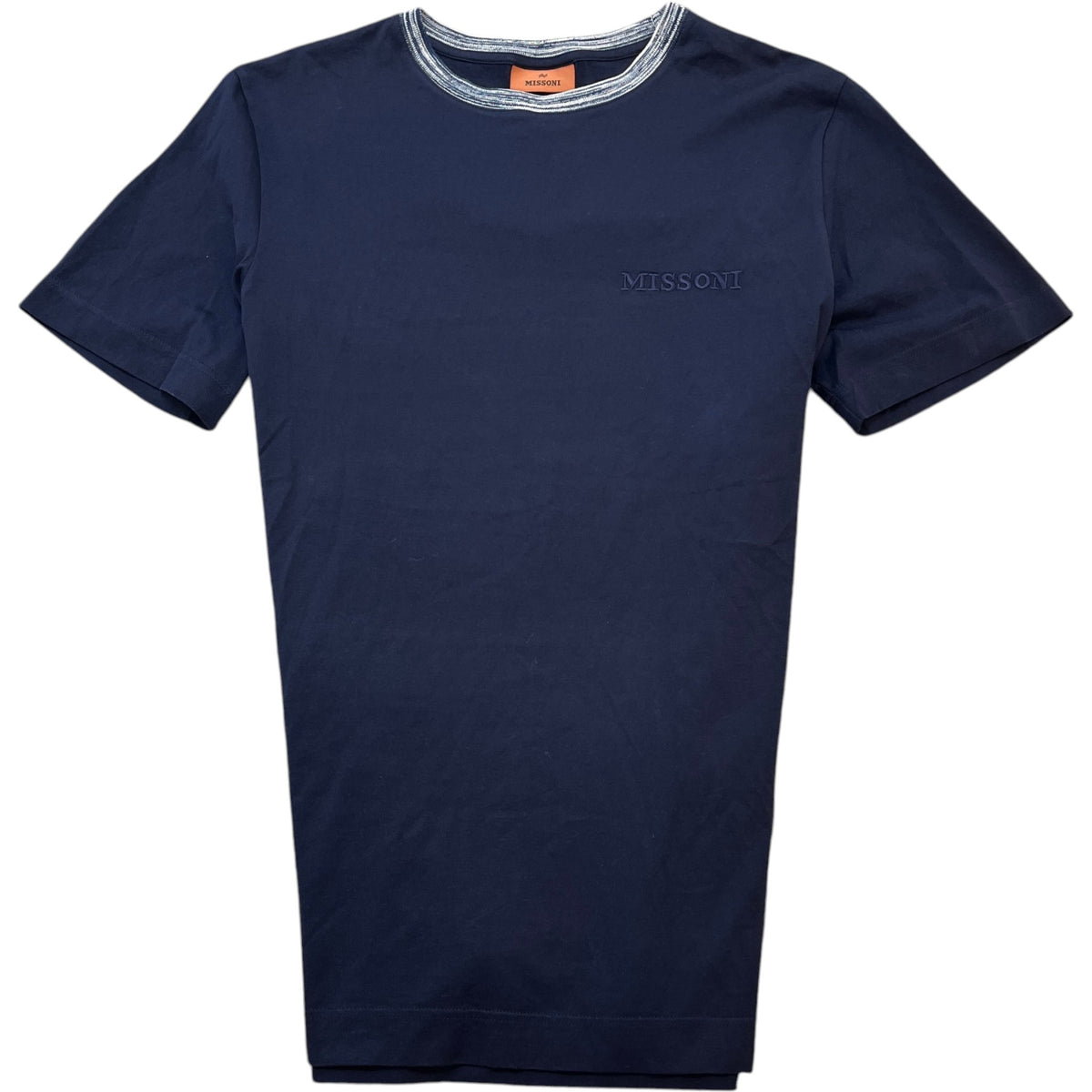Men's Embroidered Logo T-Shirt Navy Size M - Photo 1