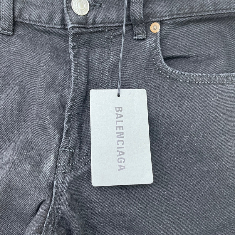 Men's Straight Embossed Logo Jeans Black Size W29