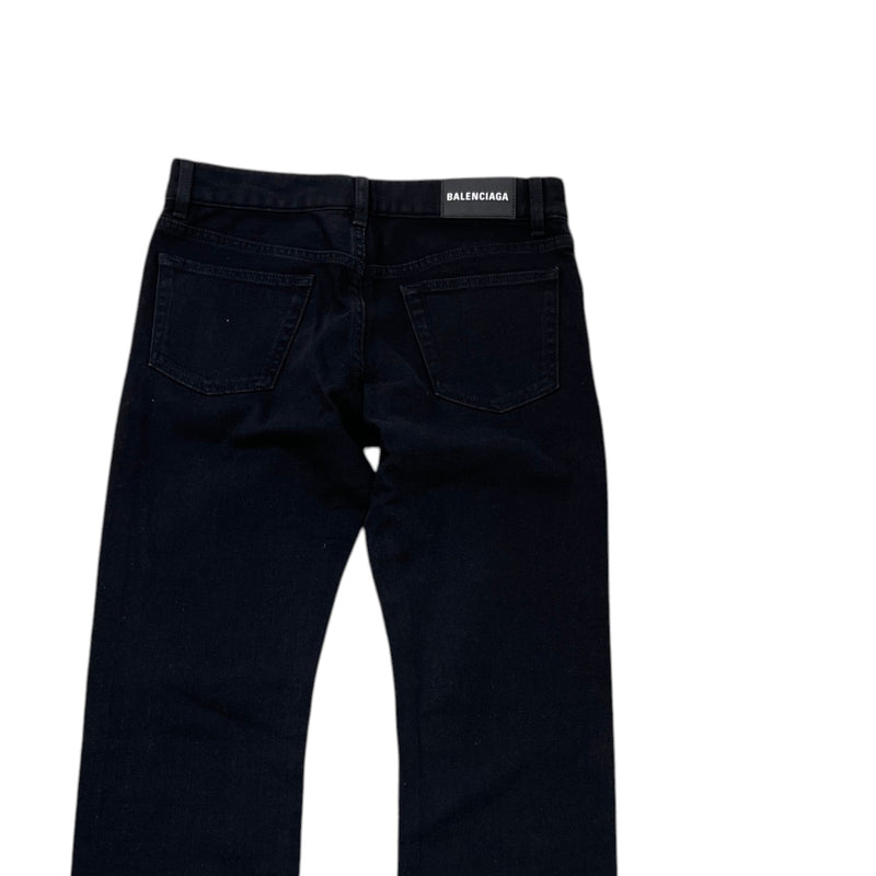 Men's Straight Embossed Logo Jeans Black Size M / W32