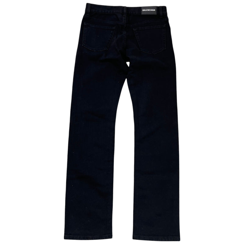 Men's Straight Embossed Logo Jeans Black Size W29