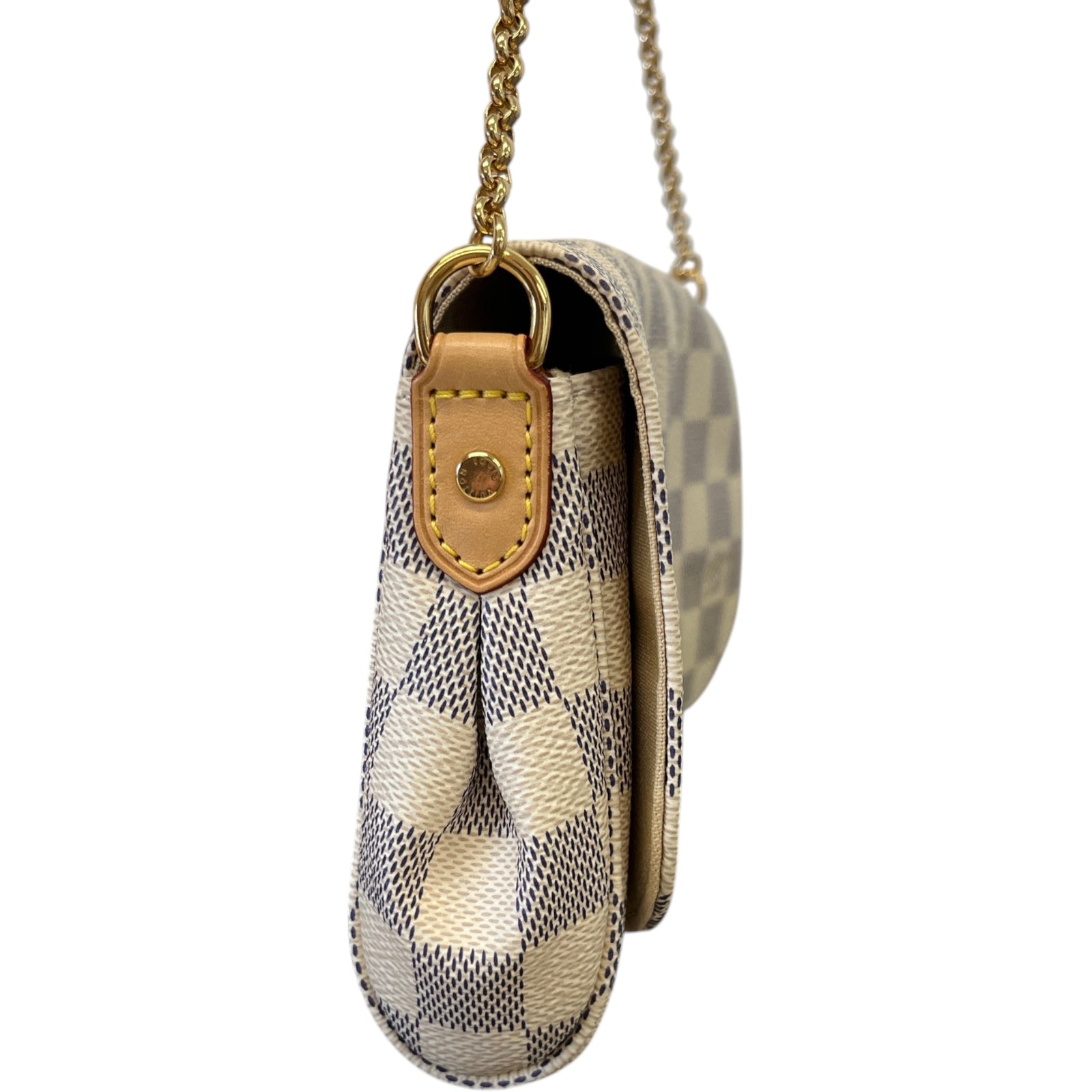 Women's Damier Azur Favorite MM Clutch Cream - Photo 7
