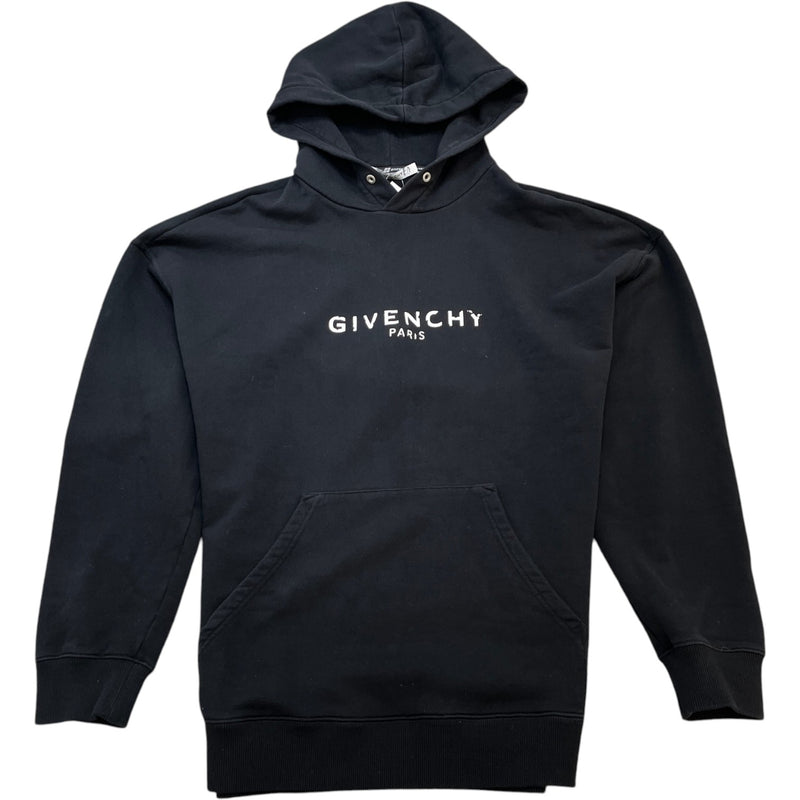 Men's Logo Print Hoodie Black Size L