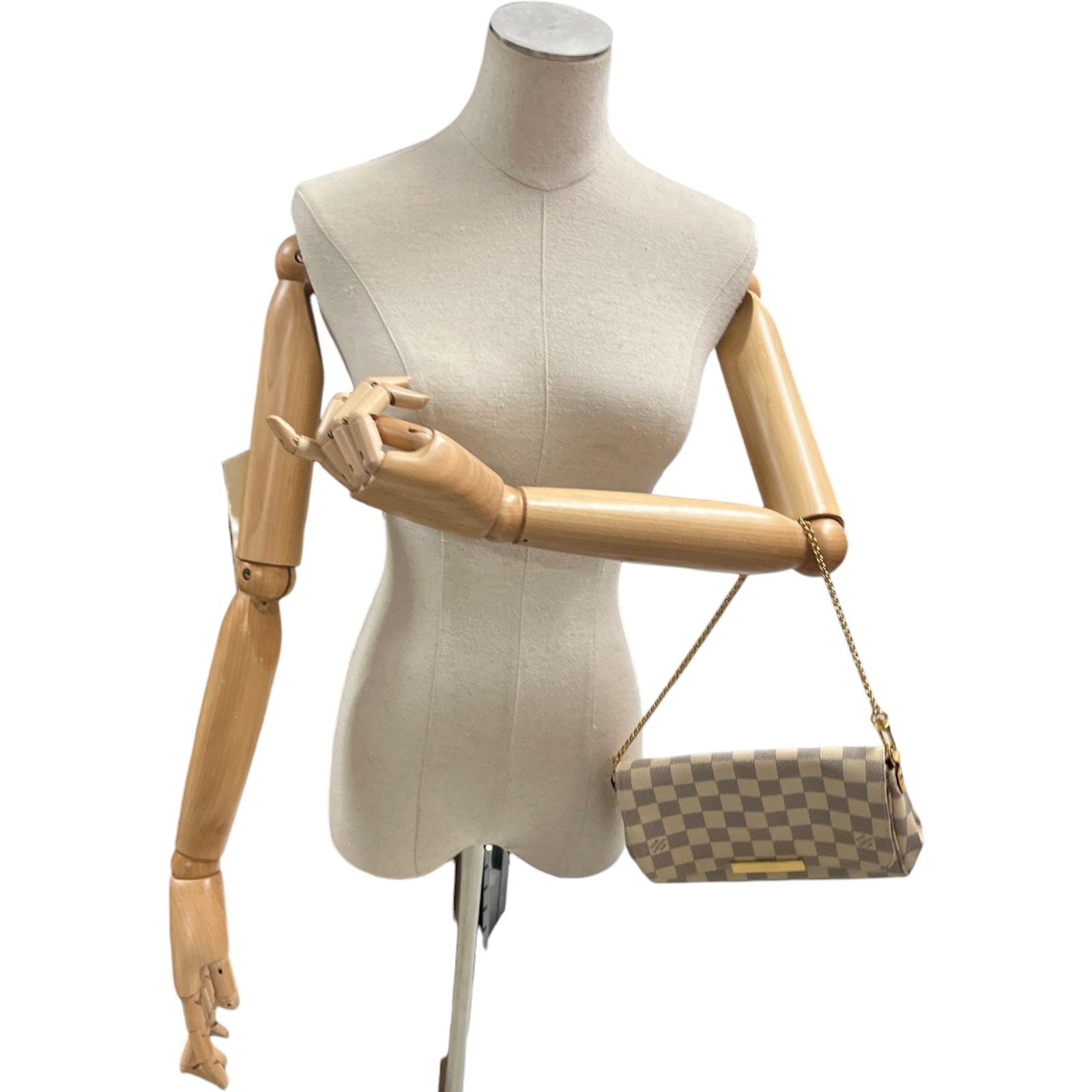 Women's Damier Azur Favorite MM Clutch Cream - Photo 2
