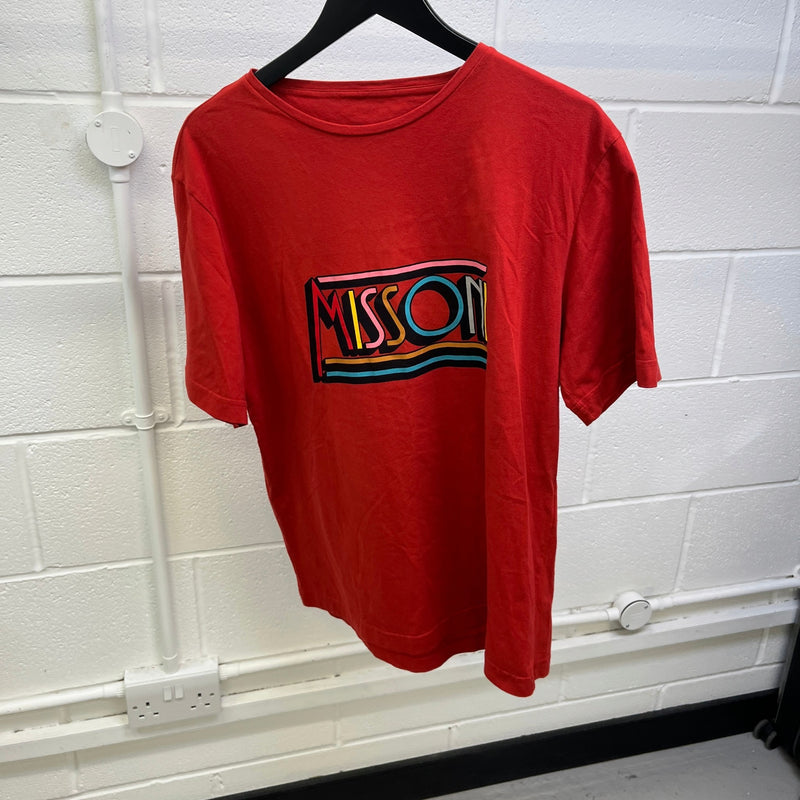 Men's Logo Print T-Shirt Red Size M