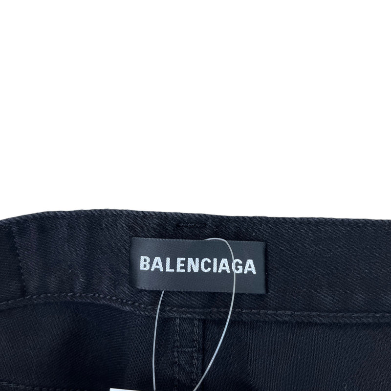 Men's Straight Embossed Logo Jeans Black Size M / W32