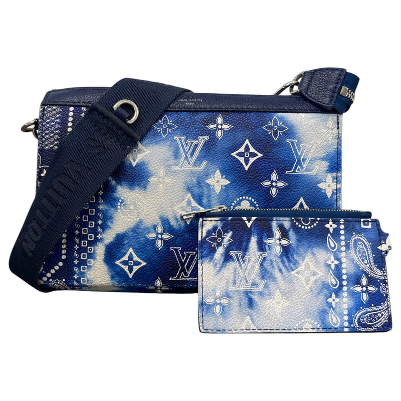 Men's Monogram Bandana Gaston Wearable Wallet Messenger Bag Blue