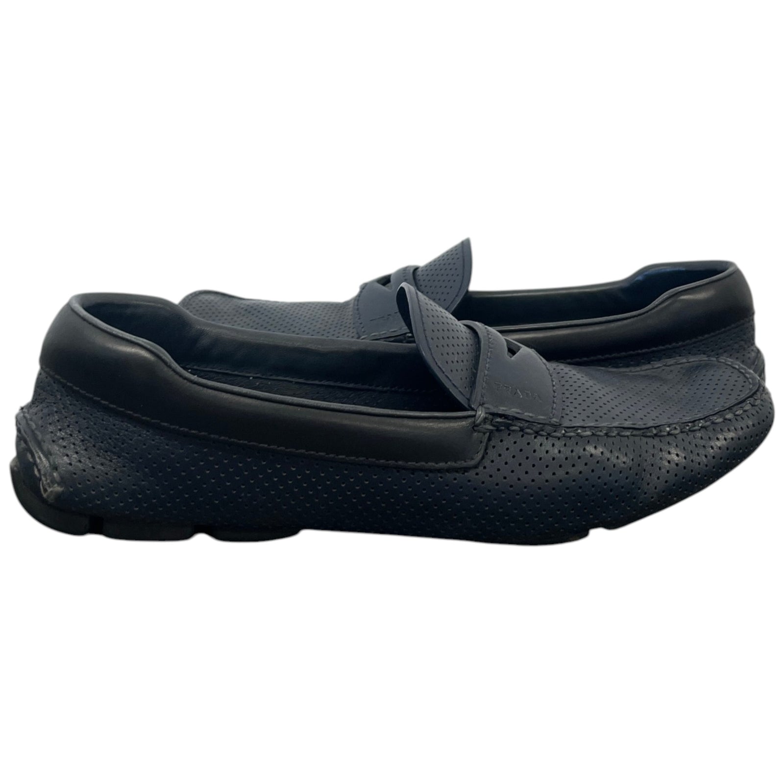 Men's Perforated Loafers Navy Size EU 42 / UK 8 - Photo 3