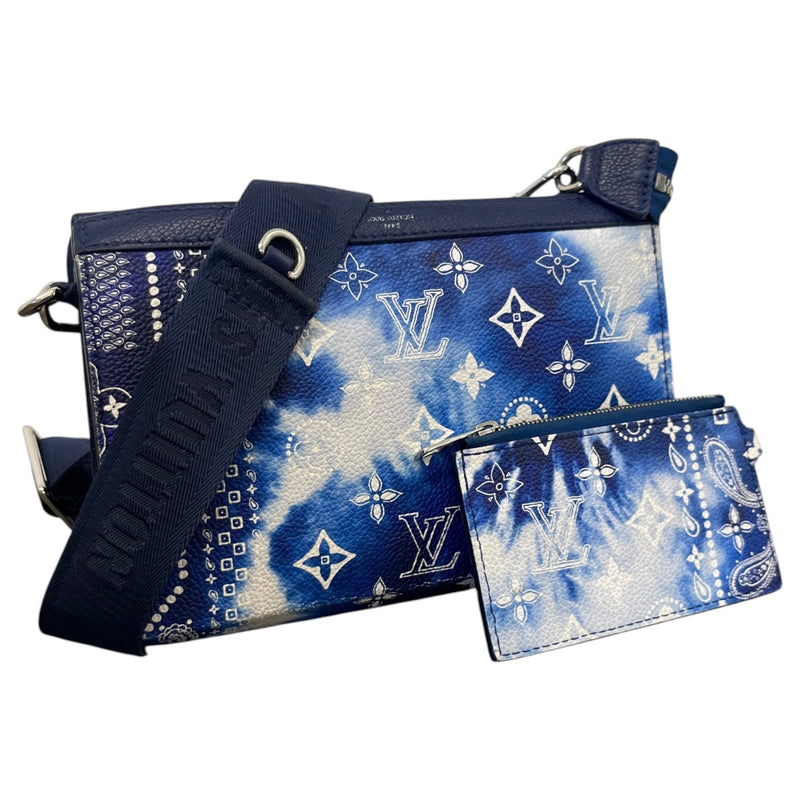 Men's Monogram Bandana Gaston Wearable Wallet Messenger Bag Blue