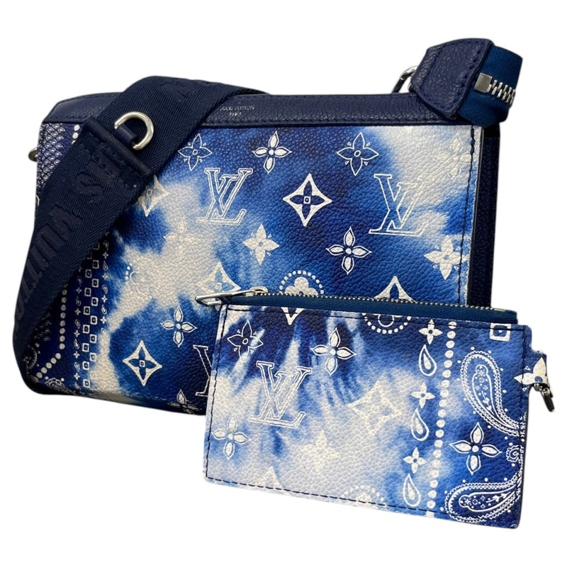Men's Monogram Bandana Gaston Wearable Wallet Messenger Bag Blue