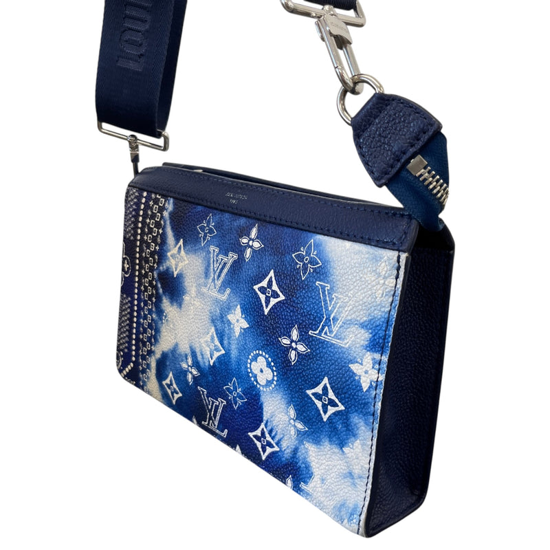 Men's Monogram Bandana Gaston Wearable Wallet Messenger Bag Blue