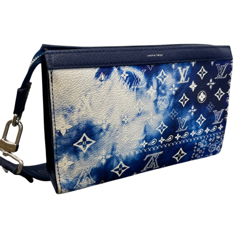 Men's Monogram Bandana Gaston Wearable Wallet Messenger Bag Blue