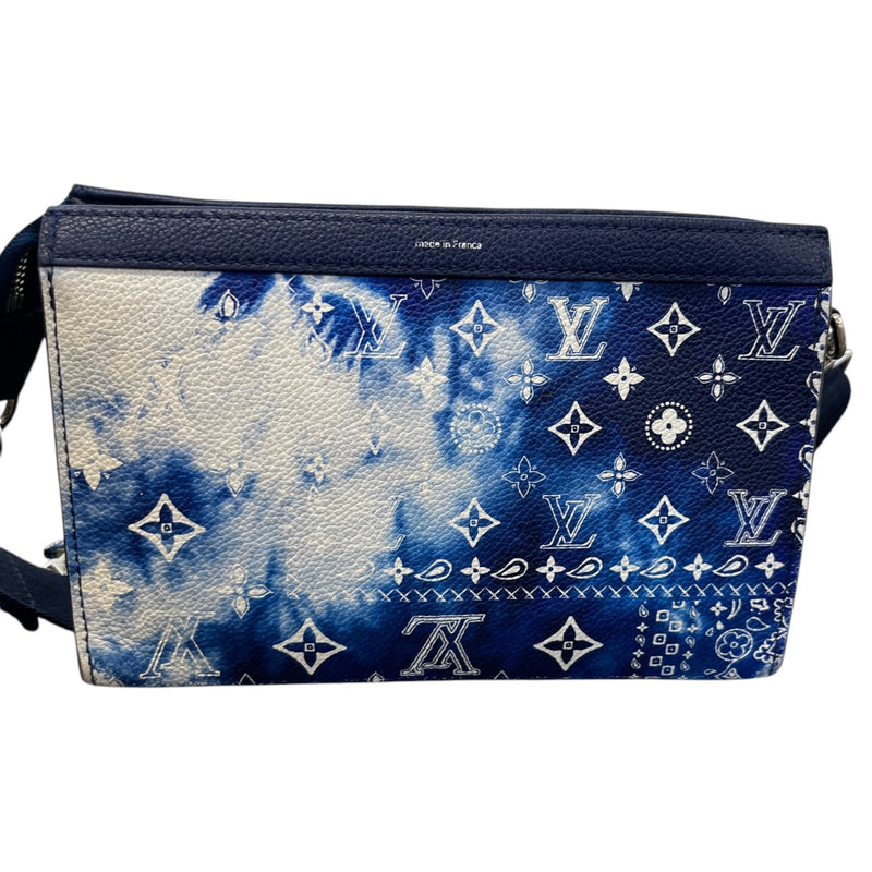 Men's Monogram Bandana Gaston Wearable Wallet Messenger Bag Blue