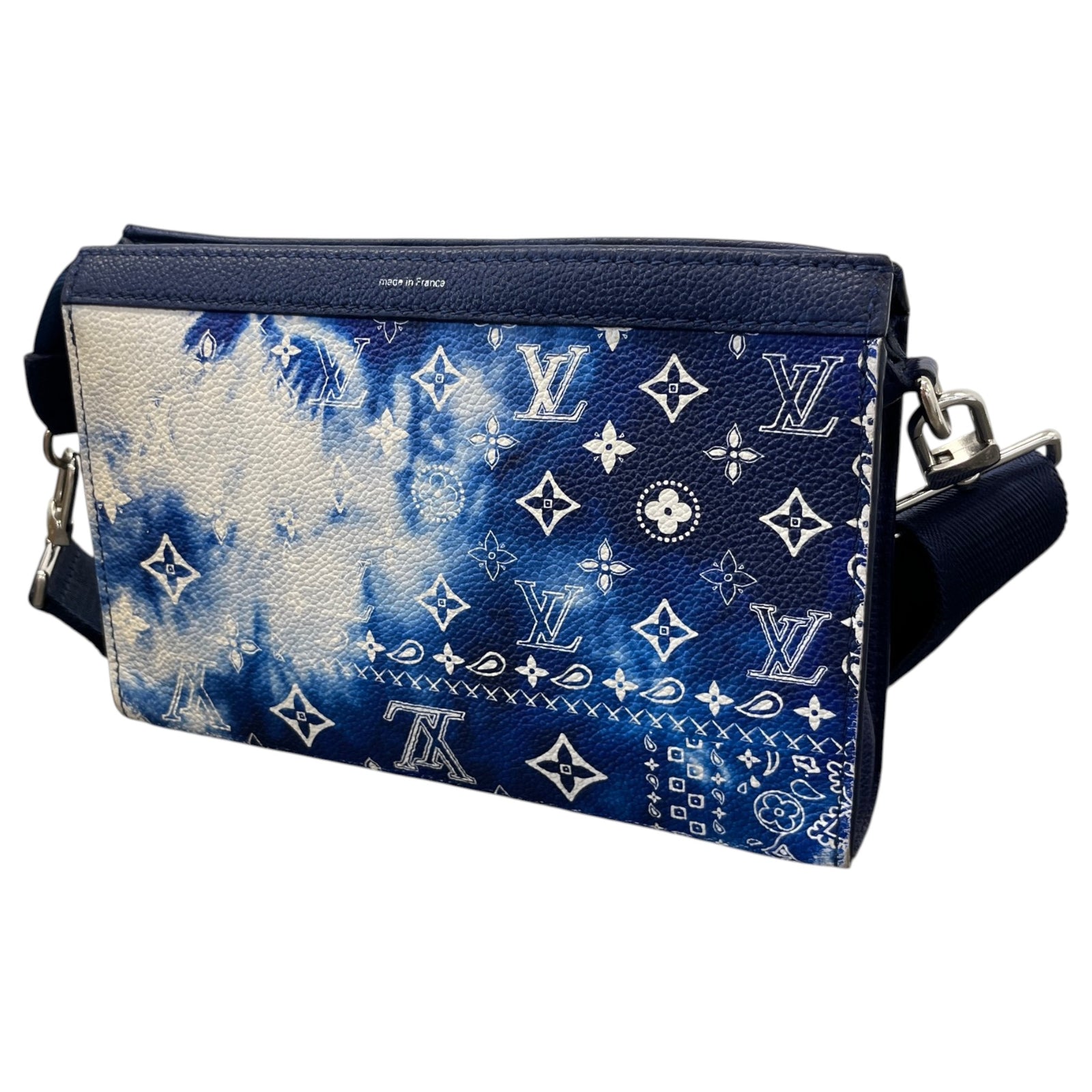 Men's Monogram Bandana Gaston Wearable Wallet Messenger Bag Blue - Photo 11