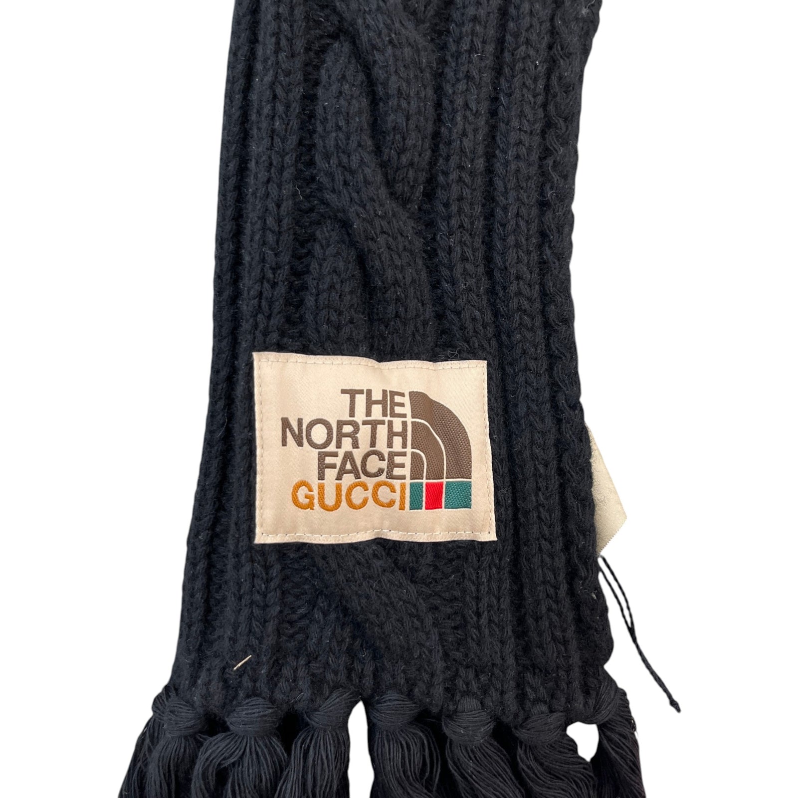 Men's X North Face Cable Knit Scarf Black - Photo 4