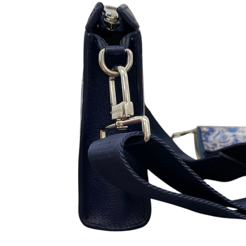 Men's Monogram Bandana Gaston Wearable Wallet Messenger Bag Blue