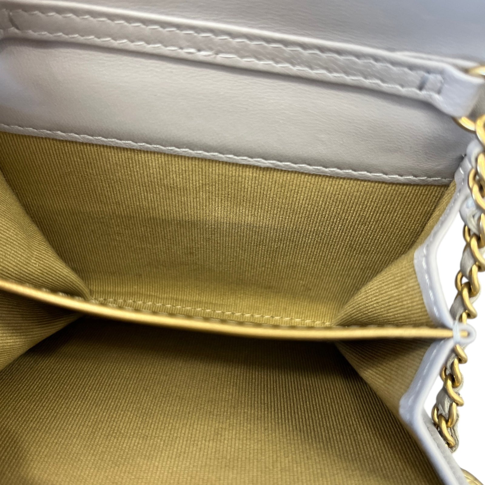 Women's Pearl Crush Mini Lambskin Flap Bag Grey - Photo 12