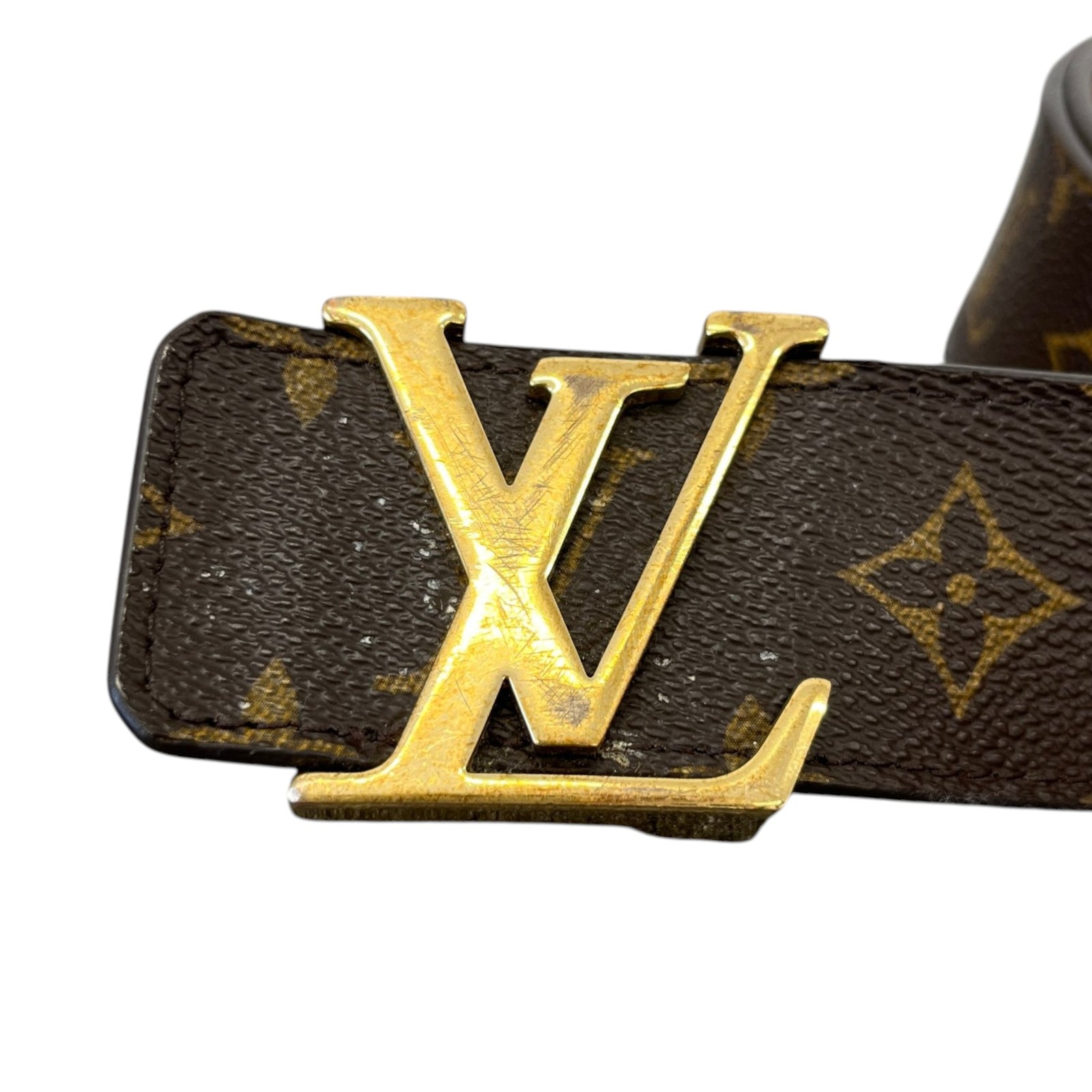Men's Monogram Lv Initials Belt Brown Size Waist 36" - Photo 5