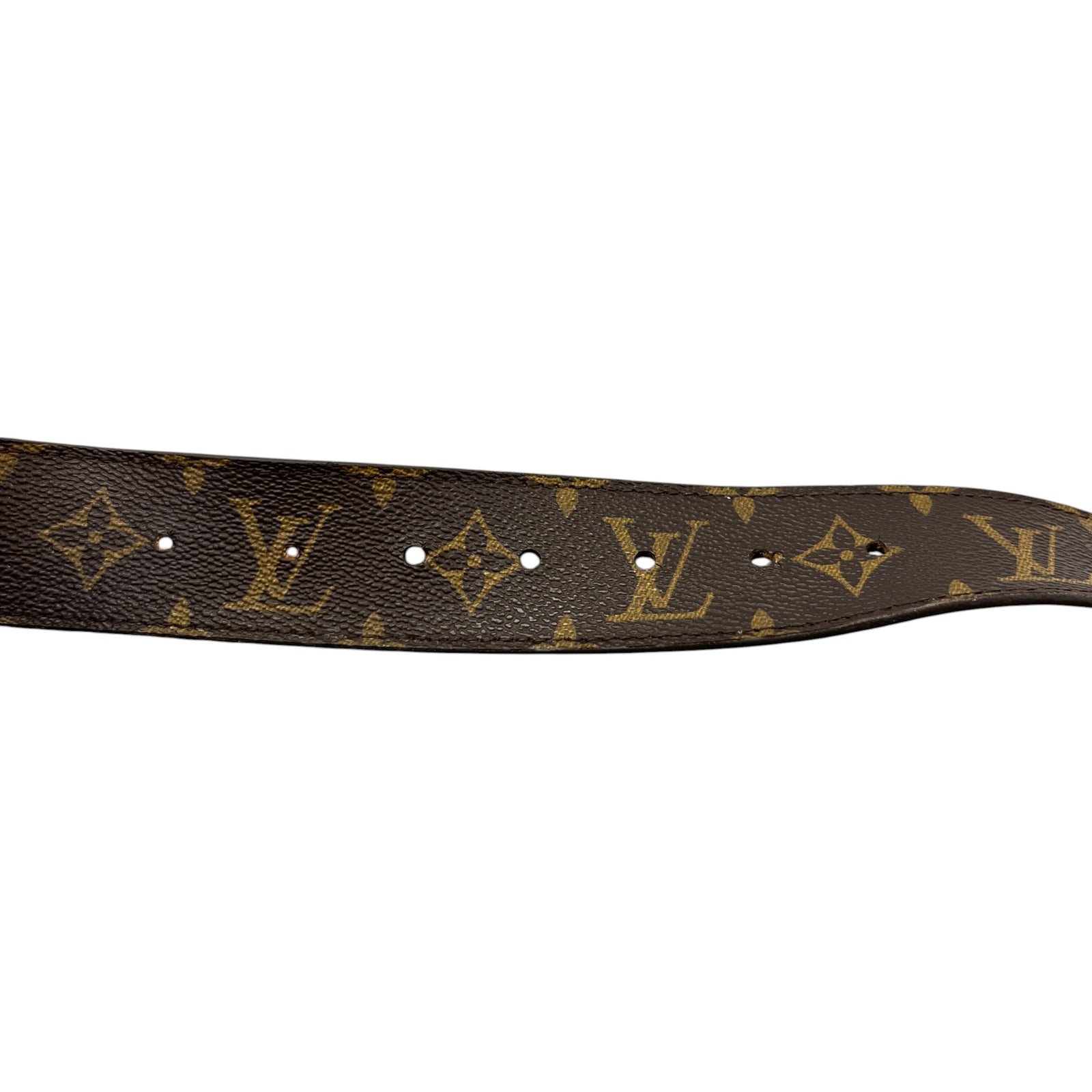 Men's Monogram Lv Initials Belt Brown Size Waist 36" - Photo 6