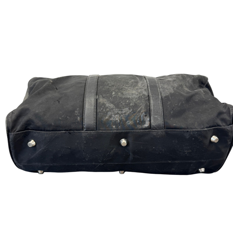 Women's Re-Nylon Plaque Logo Bag Black