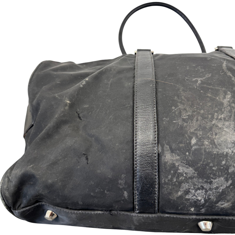 Women's Re-Nylon Plaque Logo Bag Black