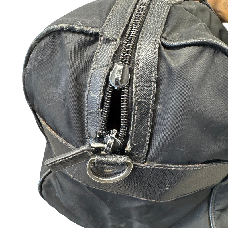Women's Re-Nylon Plaque Logo Bag Black