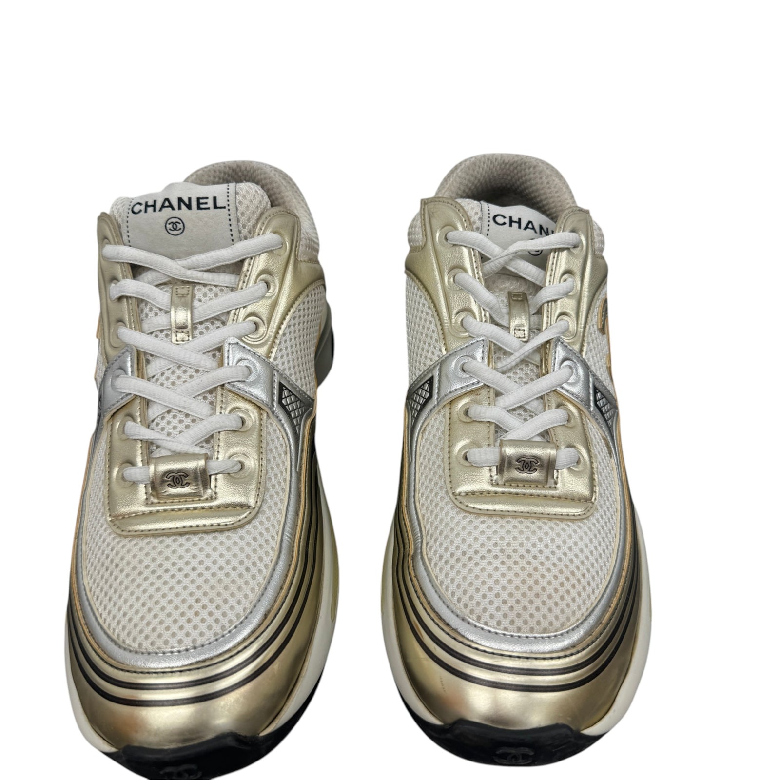 Men's CC Logo Low Trainers Gold Size UK 6.5 / EU 40.5 - Photo 6