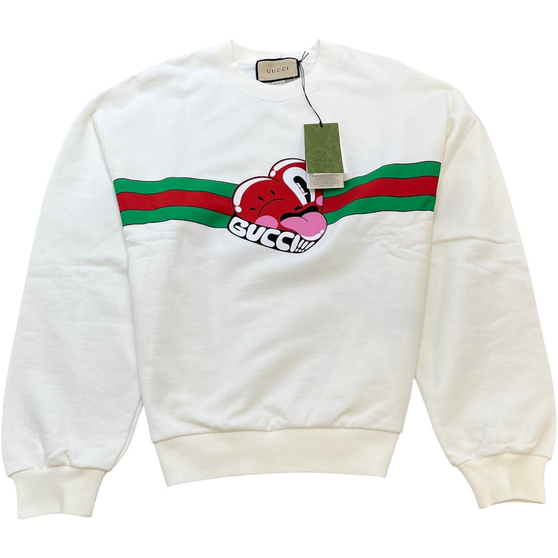 Men's Logo Print Sweatshirt White Size S