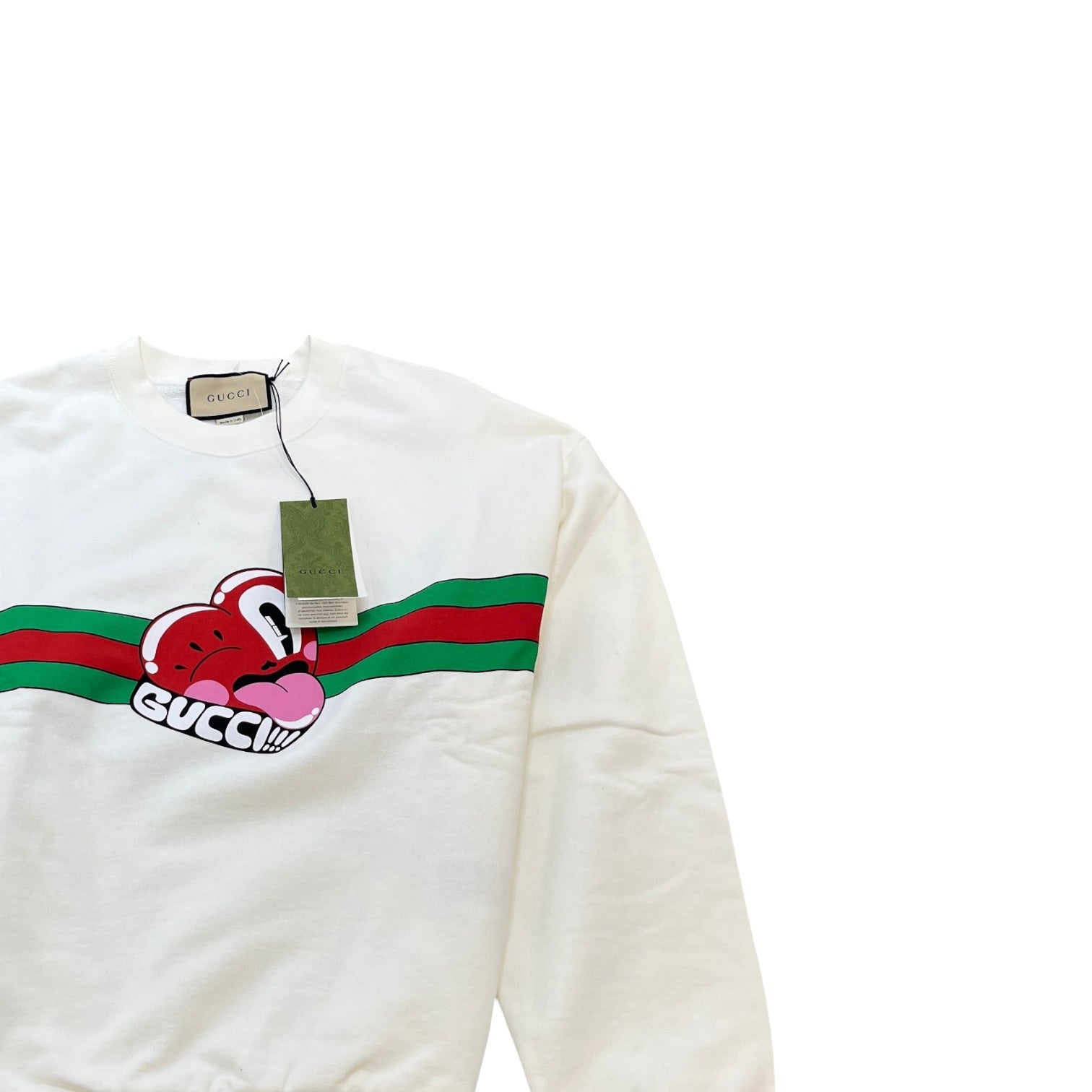 Men's Logo Print Sweatshirt White Size S - Photo 3