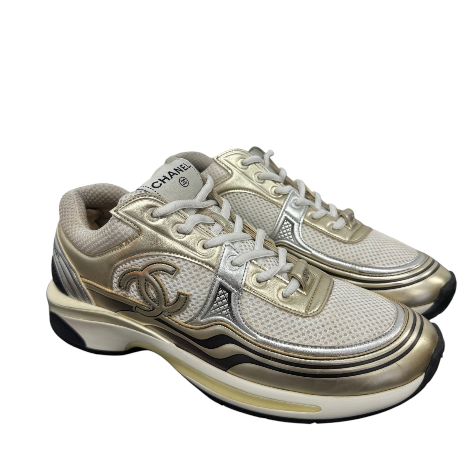 Men's CC Logo Low Trainers Gold Size UK 6.5 / EU 40.5 - Photo 11