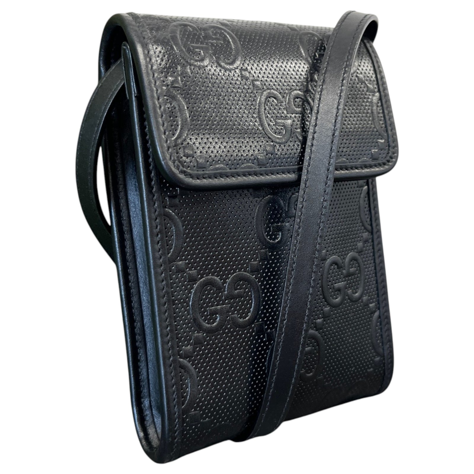 Men's GG Supreme Messenger Bag Black - Photo 3