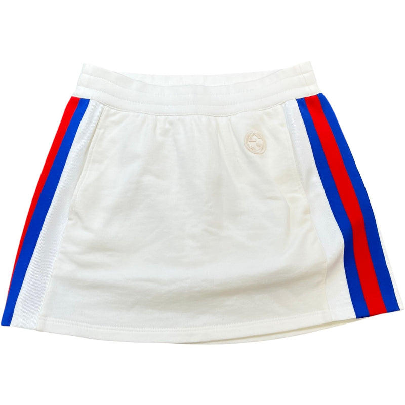Women's Logo Patch Mini Skirts White Size M
