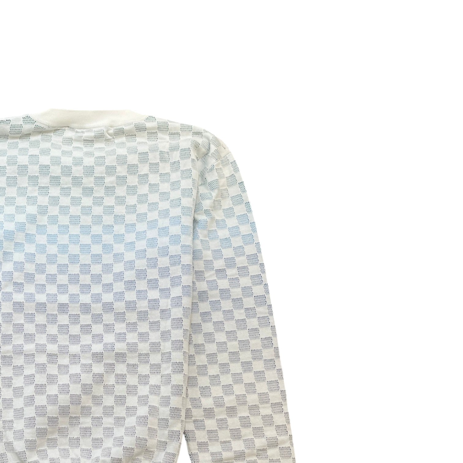 Men's Damier Gradient Jacquard Sweatshirt White Size M - Photo 4