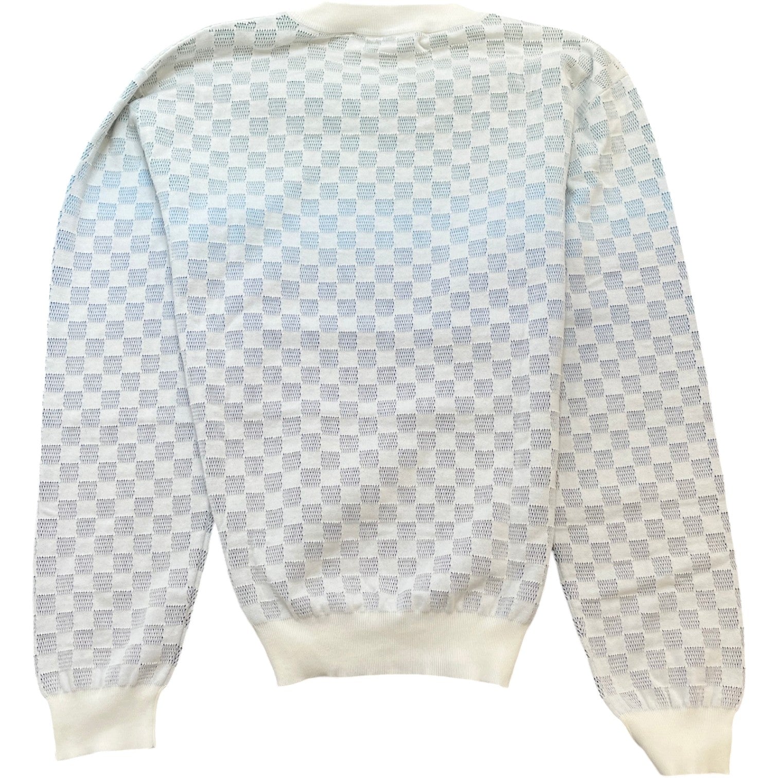 Men's Damier Gradient Jacquard Sweatshirt White Size M - Photo 2