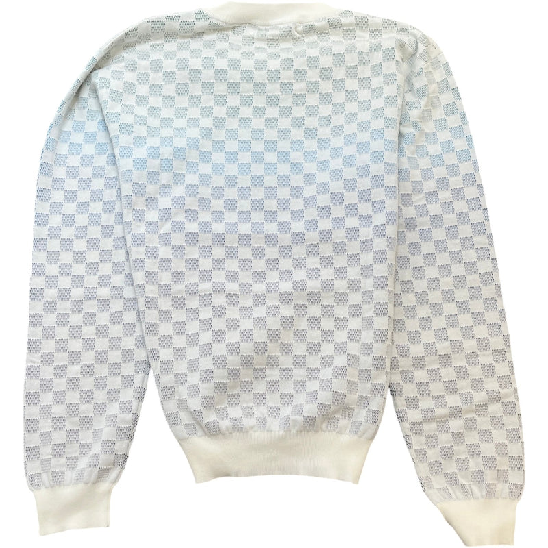 Men's Damier Gradient Jacquard Sweatshirt White Size M