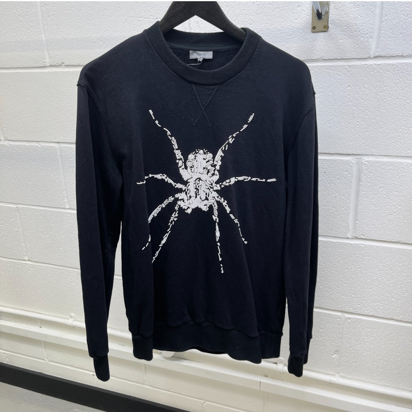 Men's Beaded Spider Sweatshirt Black Size S - Photo 7