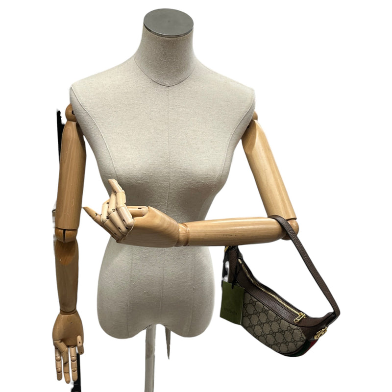 Women's GG Supreme Ophidia Small Shoulder Handbag Beige