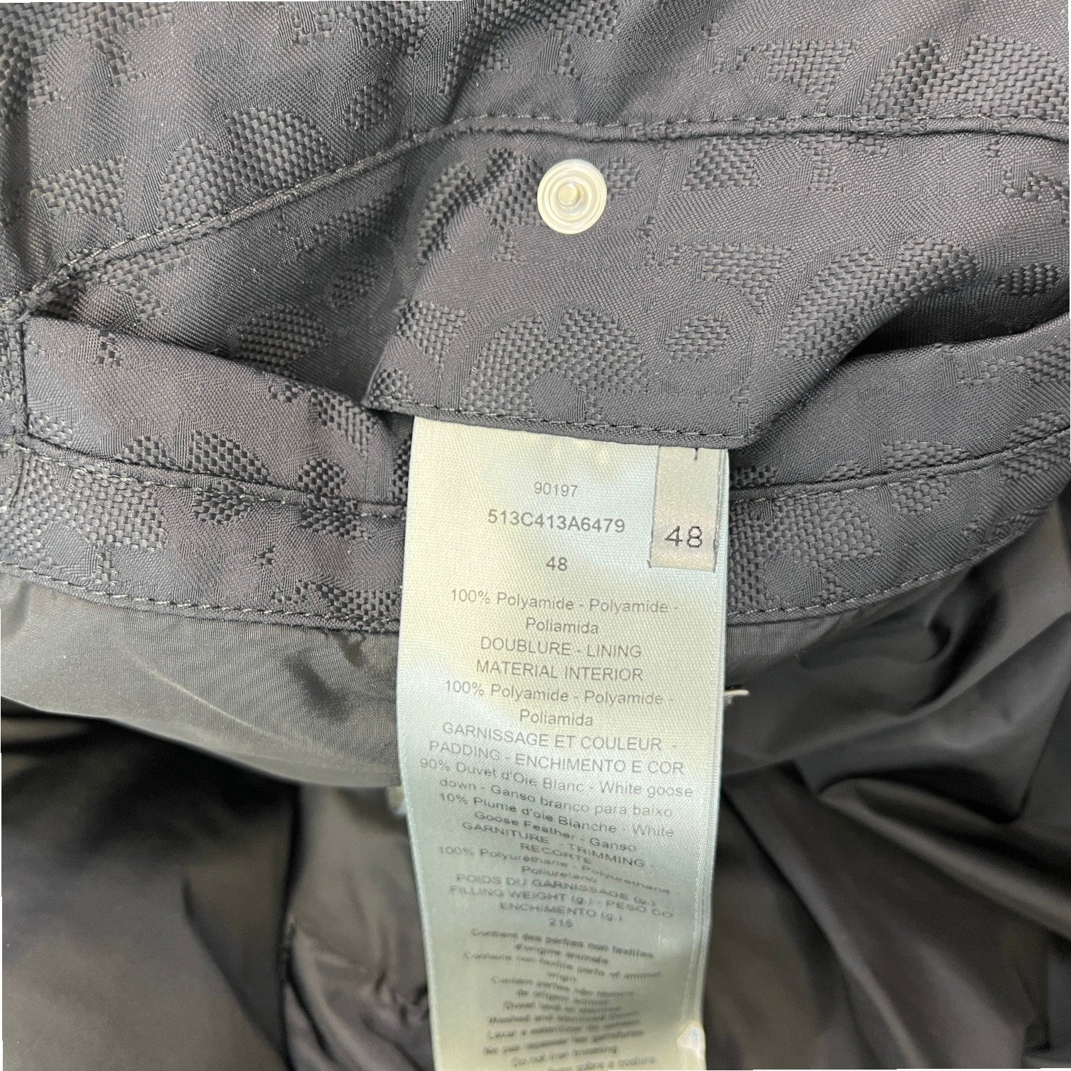 Men's Oblique Down Jacket Black Size IT 48 / M - Photo 7