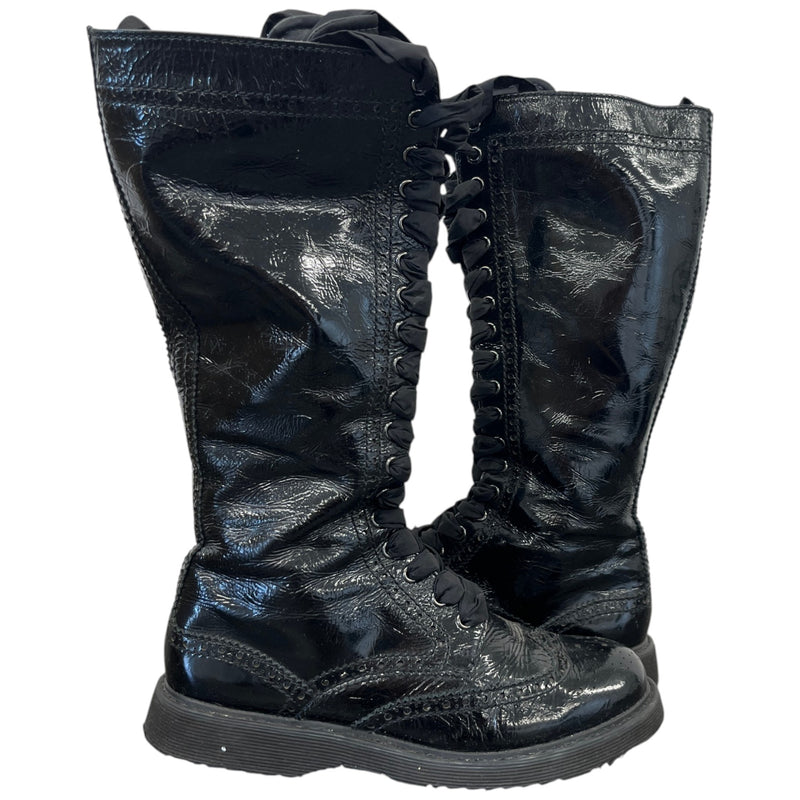 Women's Knee High Lace Up Boots Black Size EU 37 / UK 4