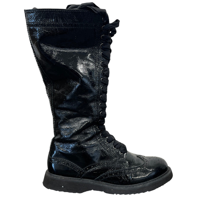 Women's Knee High Lace Up Boots Black Size EU 37 / UK 4