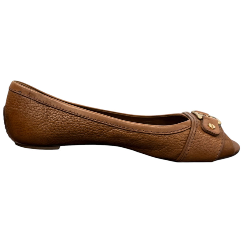Women's Cline Peep Toe Ballet Flats Loafers Brown Size EU 38.5 / UK 5.5