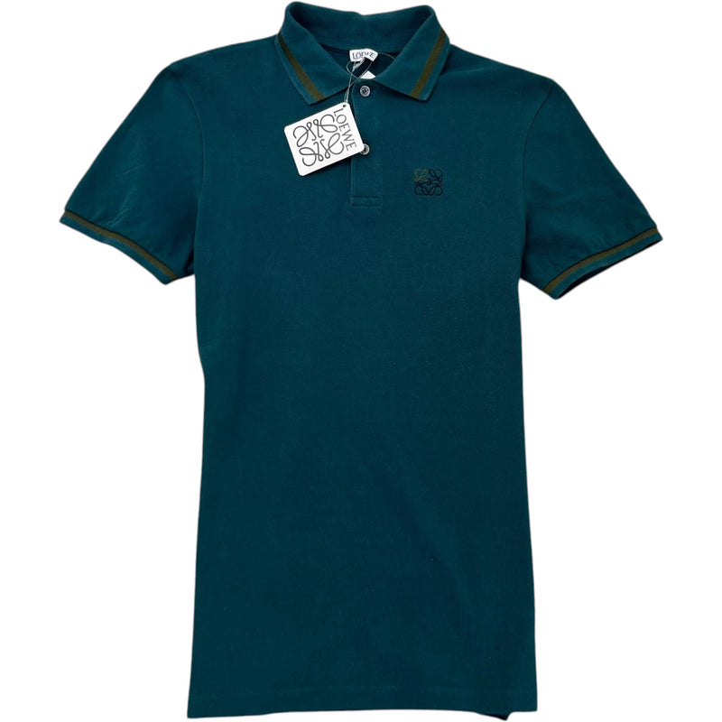 Men's Embroidered Logo Polo Shirt Green Size XS