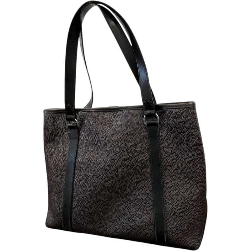 Women's Chocolate Scotch Grain Leather Handbag Brown